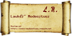 Laukó Modesztusz névjegykártya